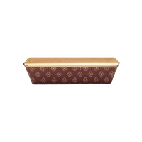 Brown Printed Gold Flower Loaf Bar Cake 178x75x50mm
