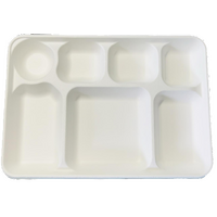 Sugarcane Tray 7 Compartment 340x240x30mm