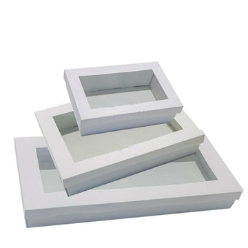 White Rectangle Catering Trays & Lid