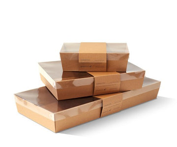 Brown Rectangle Catering Tray & Lids